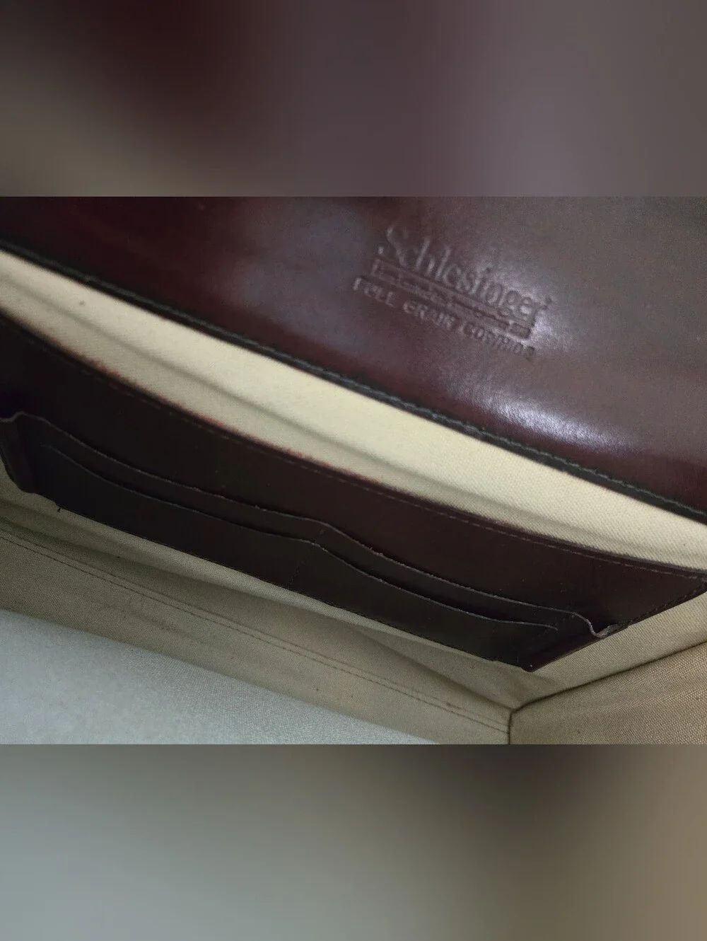 Vintage Schlesinger Oxblood Leather Briefcase